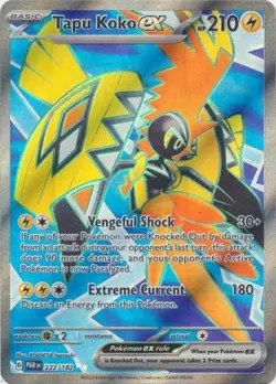 TAPU KOKO EX 222/182 PARADOX RIFT POKEMON (FULL ART, NM) - Image 1