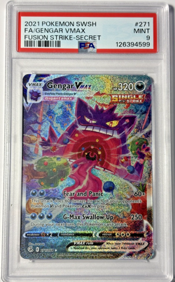 2021 POKEMON SWORD & SHIELD FUSION STRIKE SECRET #271 FULL ART/GENGAR VMAX PSA 9 - Image 1