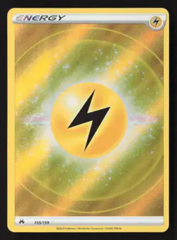 Lightning Energy (Texture Full Art) Ultra Rare Holo CRZ 155/159 NM Pokemon TCG - Image 1