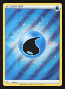 Water Energy (Texture Full Art) Ultra Rare Holo CRZ 154/159 NM Pokemon TCG - Image 1