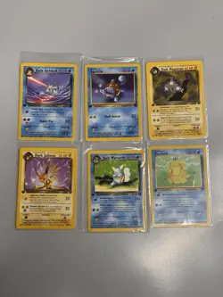 2000 Pokemon Team Rocket 1st Edition Lot (6) Dark Jolteon Squirtle Psyduck - Image 1