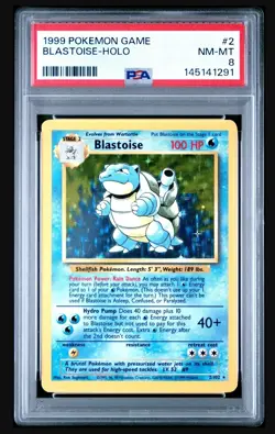 Pokemon TCG - Blastoise - 2/102 - Base Set Unlimited Holo Rare WOTC - PSA 8 - Image 1