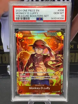 2024 One Piece EN ST10-006 Monkey D Luffy Treasure Boosters Set PSA 10 GEM MINT - Image 1