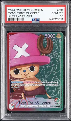 2024 ONE PIECE OP08-TWO LEGENDS ALTERNATE ART #001 TONY TONY CHOPPER PSA 10 - Image 1