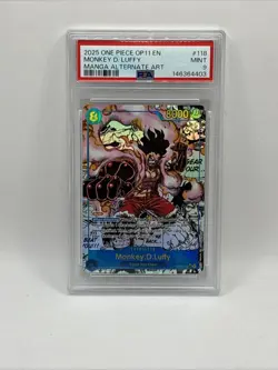 One Piece Manga Alternate Art Monkey D. Luffy OP11-118 English Edition PSA 9 - Image 1
