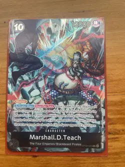 One Piece Card Game Marshall D. Teach SR 2nd Anniversary Set Promo Near Mint - Image 1
