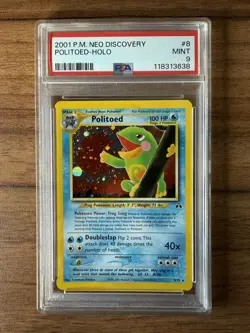 POKEMON TCG 2001 POLITOED-HOLO NEO DISCOVERY #8 PSA 9 CARD SLAB MINT - Image 1