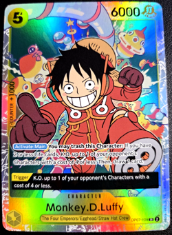 Monkey.D.Luffy OP07-109 SR ONE PIECE Tcg Card Game NM Yellow Reprint - Image 1