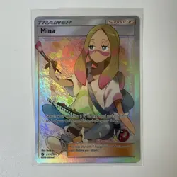 Pokemon Mina Full Art Holo Ultra Rare Trainer SM-Lost Thunder 211/214 Card - Image 1