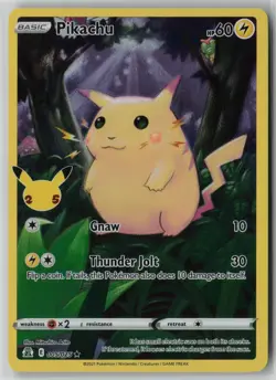 Pikachu 005/025 Pokemon TCG Celebrations Holo Rare Card (Light Play) LP 1 - Image 1
