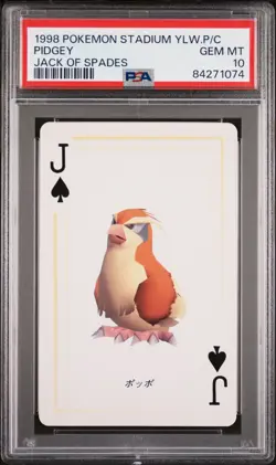 Pokemon Stadium Yellow Pidgey Jack of Spades Playing Cards PSA 10 GEM MINT - Image 1