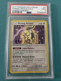 Pokemon SM Shining Legends Shining Arceus Card 57/73 PSA 9 Shiny Holo - Image 1