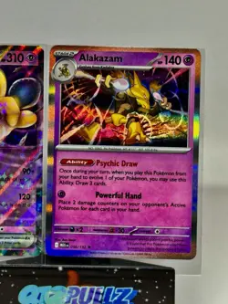 Alakazam ex SVP 050 + Alakazam 082/167 & 056/132 Holo 3 Card Lot Pokemon - Image 4
