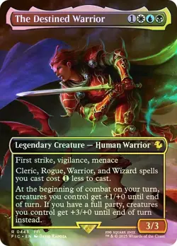 The Destined Warrior Borderless Foil R0443 Final Fantasy MTG NM - Image 1