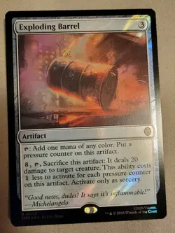 BRAND NEW Magic The Gathering: Exploding Barrel (Surge Foil) Commander: TMNT - Image 1