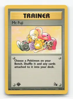 Pokemon TCG - Mr. Fuji 58/62 Moderately Played Uncommon Fossil 1st Edition - Image 1
