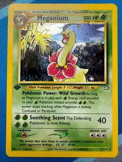 Meganium 1st Edition!! HOLO RARE Neo Genesis #11/111 VINTAGE 2000 Pokemon - Image 1