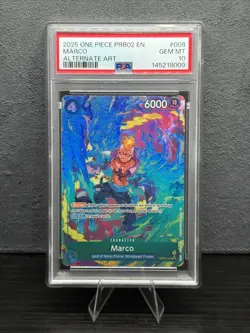 One Piece - Marco PRB02-008 (SR) Alt Art SR PSA 10 - Image 1