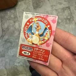 Charizard No. 4 Pokemon Kids Mini Card Japanese Bandai Vintage Nintendo 1998 JP - Image 4