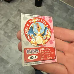 Charizard No. 4 Pokemon Kids Mini Card Japanese Bandai Vintage Nintendo 1998 JP - Image 5
