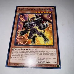 LDK2-ENJ03 Red-Eyes Archfiend Of Lightning Common 1996 1st Edition Yugioh Card - Image 1