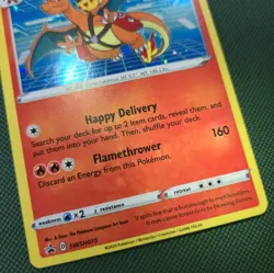 HEAVY BLEED DAMAGED Special Delivery Charizard SWSH075 Holo Promo Pokemon Card - Image 2