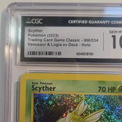 Scyther Pokemon Card 006/034 Trading Card Game Classic Holo CGC 10 English 2023 - Image 2