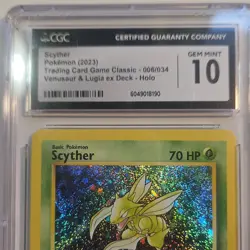 Scyther Pokemon Card 006/034 Trading Card Game Classic Holo CGC 10 English 2023 - Image 3