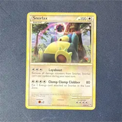 Pokemon Snorlax Call of Legends 33/95 Basic 100 HP Clomp Clomp Clobber Card - Image 1