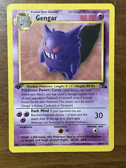 Pokemon Gengar TCG 20/62 1st Edition Non-Holo Card Fossil - Image 1