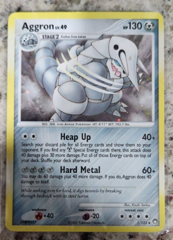 Aggron 1.5 SWIRLS COSMOS HOLO 001/123 Pokemon TCG Card MYSTERIOUS TREASURES - Image 1