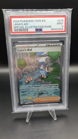Lana's Aid 219/167 — PSA 9 (MINT) — Twilight Masquerade — SIR Holo Pokemon Card - Image 1