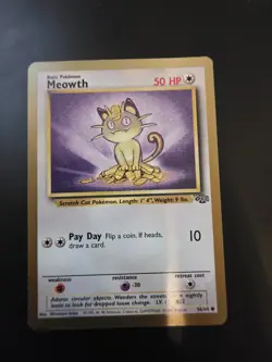 Meowth - 56/64 - Jungle Set - Gold Border US Promo - Pokemon Card LP Vintage - Image 1