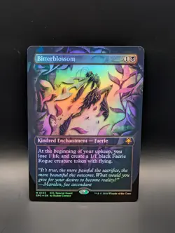 MTG - Bitterblossom - FOIL BORDERLESS - Kindred Enchantment - ECL SPG #133 - Image 1