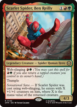 Scarlet Spider, Ben Reilly - Foil - Marvel's Spider-Man #0142 MTG Magic The Gath - Image 1