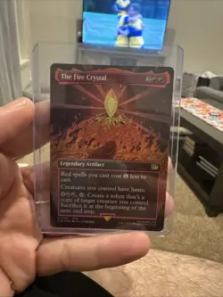 Final Fantasy Magic the Gathering the Fire Crystal Borderless Foil Card #337 - Image 1