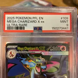 2025 Pokemon Phantasmal Flames Full Art Ultra Rare Charizard X ex 109/94 - PSA 9 - Image 2