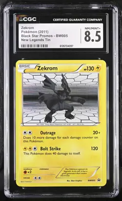 CGC 8.5 Zekrom 2011 Black Star Promos BW005 Holo Pokemon Card - Image 1
