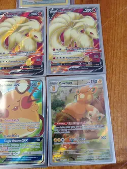 Pokemon TCG Dedenne GX 195A/214 Promo Full Art GX Flareon Ninetales Pawmot Lot - Image 3