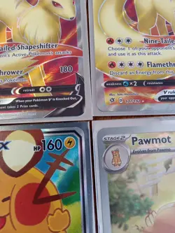 Pokemon TCG Dedenne GX 195A/214 Promo Full Art GX Flareon Ninetales Pawmot Lot - Image 4