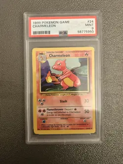 x1 1999 Pokemon Shadowless Charmeleon #24 PSA 9 Mint - Image 5