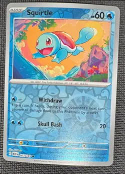 SQUIRTLE 007/165 C 151 POKEMON REVERSE HOLO NM - Image 1