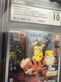 Pokemon Japanese SV-P Detective Pikachu 098/SV-P Preorder Promo CGC 10 GEM MINT - Image 4