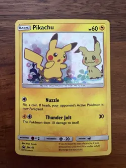 POKEMON TEAM UP SM BLACK STAR PROMO PIKACHU Mimikyu #SM162 HOLO NM - Image 1