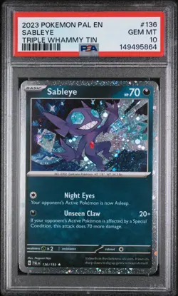 Pokemon Sableye Cosmos #136 Triple Whammy Tin Graded Card PSA 10 - Image 1