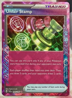 Unfair Stamp 165/167 Sv06 Twilight Masquerade Ace Holo NM Pokemon English - Image 1