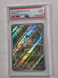 Pokemon Meowth PSA 9 Phantasmal Flames Illustration Rare #106/094 - Image 1