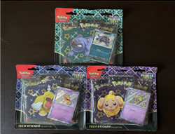 SEALED Lot of (3) Pokemon Paldean Fates Tech Sticker Collection Fidough Greavard - Image 1
