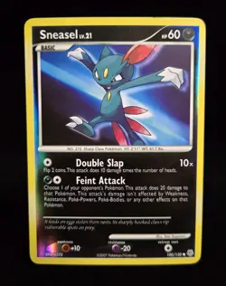 Pokemon TCG - SNEASEL - 100/130 - REVERSE HOLO - DIAMOND & PEARL (2007) - MP/LP - Image 1