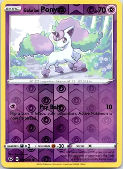 Galarian Ponyta 081/202 C Sword & Shield Pokemon Reverse Holo NM - Image 1